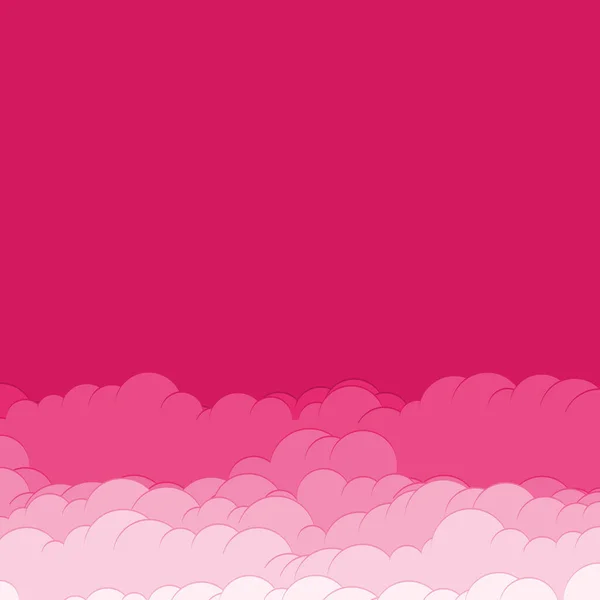 Abstract Pink Color Clouds Sky Generative Art Background Illustration — Stock Vector