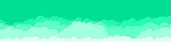 Abstrakte Grüne Farbe Wolken Himmel Generative Kunst Hintergrund Illustration — Stockvektor