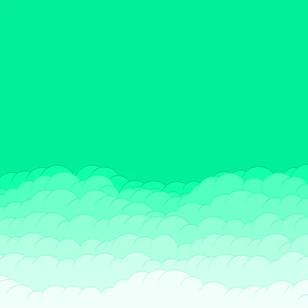 Abstract Green Color Clouds Sky Generative Art Background Illustration — Stockový vektor