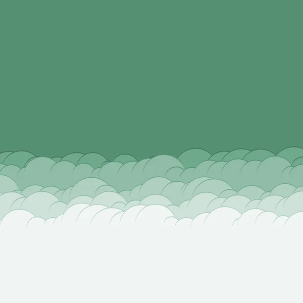 Abstrato Cor Verde Nuvens Céu Arte Generativa Fundo Ilustração — Vetor de Stock