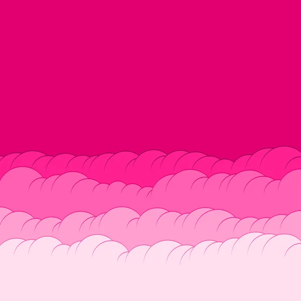 Abstrakte Rosa Farbe Wolken Himmel Generative Kunst Hintergrund Illustration — Stockvektor