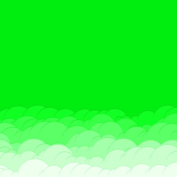 Abstract Groene Kleur Wolken Hemel Generatieve Kunst Achtergrond Illustratie — Stockvector