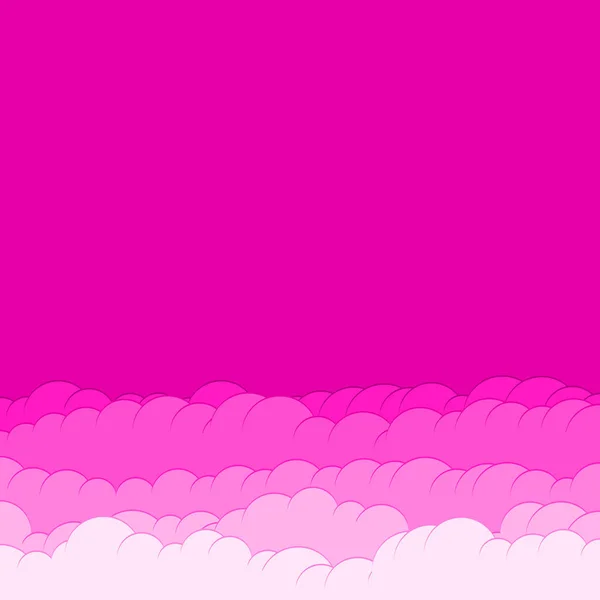 Abstrakte Rosa Farbe Wolken Himmel Generative Kunst Hintergrund Illustration — Stockvektor