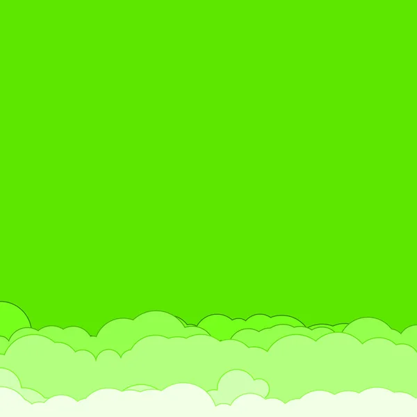 Abstract Groene Kleur Wolken Hemel Generatieve Kunst Achtergrond Illustratie — Stockvector