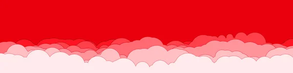 Αφηρημένα Κόκκινα Σύννεφα Ουρανό Αναγεννητική Τέχνη Φόντο Εικονογράφηση — Διανυσματικό Αρχείο