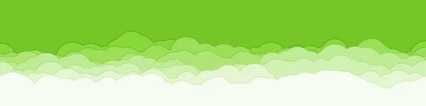 Abstract Green Color Clouds Sky Generative Art Background Illustration — Stock Vector