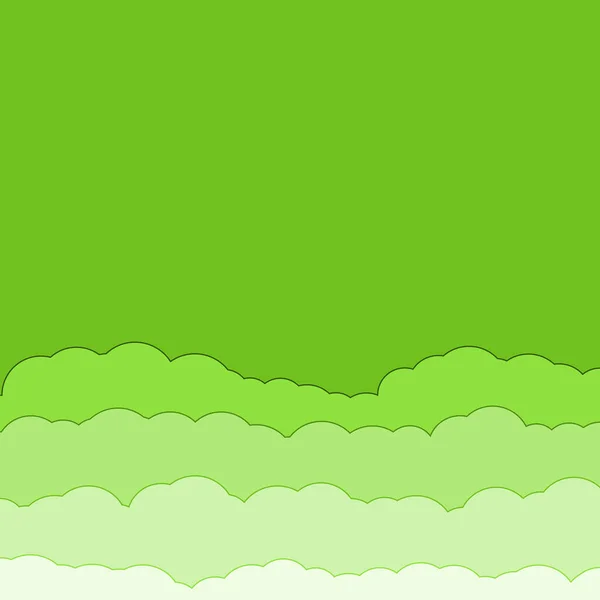 Abstrato Cor Verde Nuvens Céu Arte Generativa Fundo Ilustração — Vetor de Stock