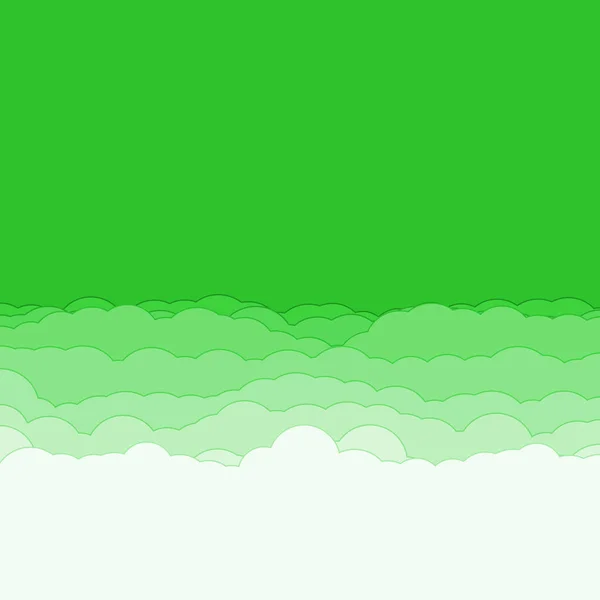 Abstrakte Grüne Farbe Wolken Himmel Generative Kunst Hintergrund Illustration — Stockvektor