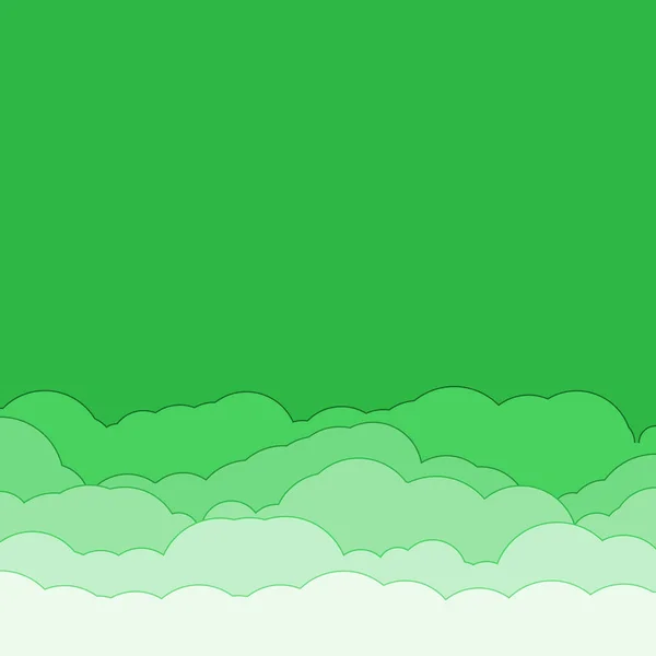 Abstrato Cor Verde Nuvens Céu Arte Generativa Fundo Ilustração — Vetor de Stock