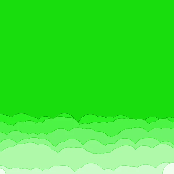 Elvont Zöld Szín Felhők Generatív Művészet Háttér Illusztráció — Stock Vector
