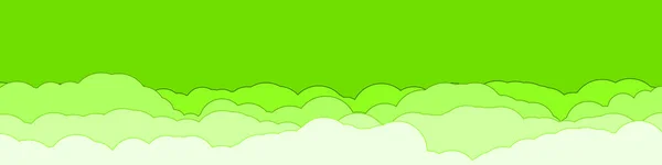 Abstracto Color Verde Nubes Cielo Arte Generativo Fondo Ilustración — Vector de stock