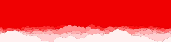 Abstracto Rojo Color Nubes Cielo Arte Generativo Fondo Ilustración — Vector de stock