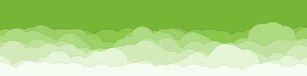 Abstrato Cor Verde Nuvens Céu Arte Generativa Fundo Ilustração — Vetor de Stock