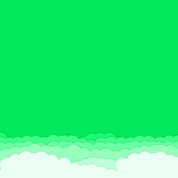 Abstrakcyjny Zielony Kolor Chmury Niebo Generative Sztuka Tło Ilustracja — Wektor stockowy