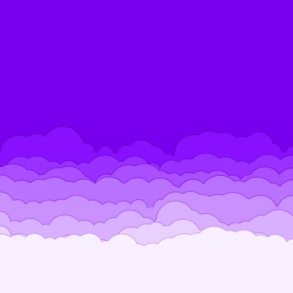 Abstrakte Lila Farbe Wolken Himmel Generative Kunst Hintergrund Illustration — Stockvektor