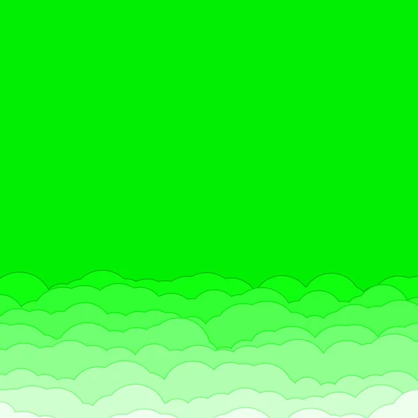 Abstract Green Color Clouds Sky Generative Art Background Illustration — 图库矢量图片