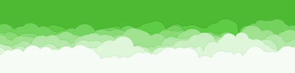 Abstrato Cor Verde Nuvens Céu Arte Generativa Fundo Ilustração — Vetor de Stock