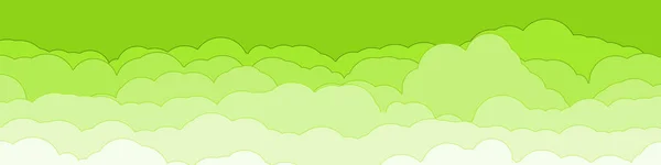 Abstrato Cor Verde Nuvens Céu Arte Generativa Fundo Ilustração — Vetor de Stock