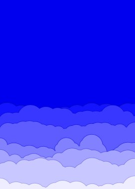 soyut mavi renk bulutlar gökyüzü üretken sanat arkaplanı çizimi 