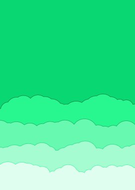 soyut yeşil renk bulutlar gökyüzü üretken sanat arkaplan illüstrasyonu 