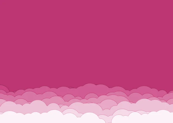 Abstrakte Rosa Farbe Wolken Himmel Generative Kunst Hintergrund Illustration — Stockvektor