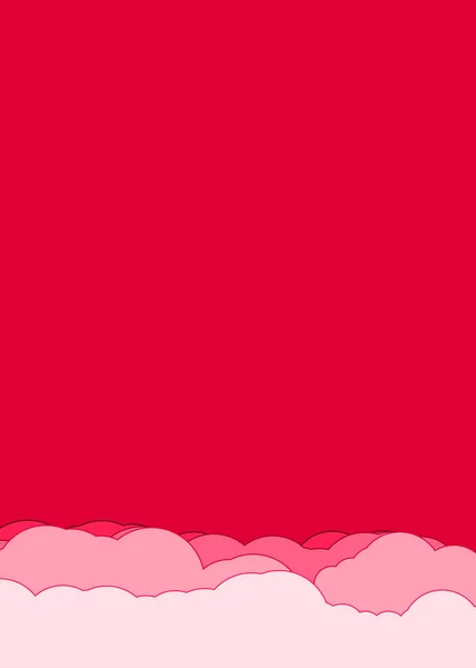 Abstract Red Color Clouds Sky Generative Art Background Illustration — Stockový vektor