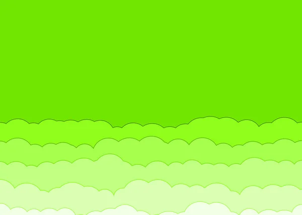 Abstrakte Grüne Farbe Wolken Himmel Generative Kunst Hintergrund Illustration — Stockvektor
