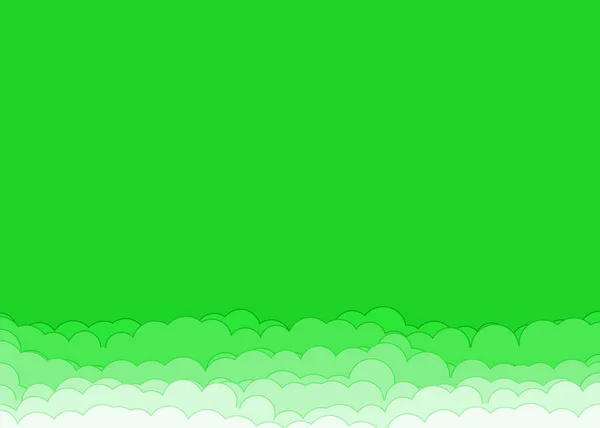 Abstrato Cor Verde Nuvens Céu Arte Generativa Fundo Ilustração — Vetor de Stock