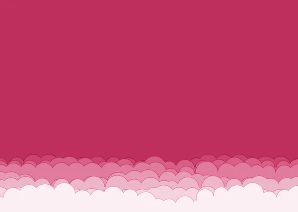 Abstrakte Rosa Farbe Wolken Himmel Generative Kunst Hintergrund Illustration — Stockvektor