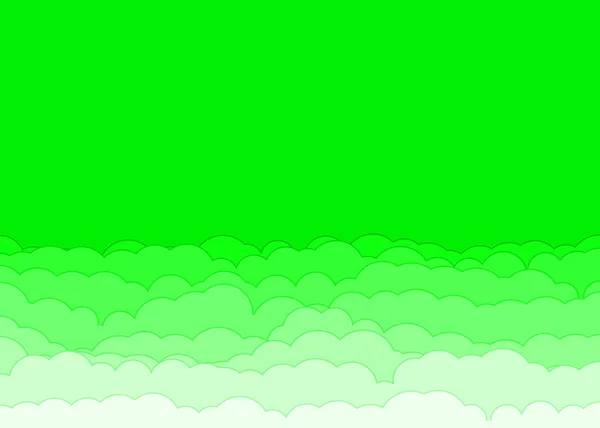 Abstrato Cor Verde Nuvens Céu Arte Generativa Fundo Ilustração — Vetor de Stock