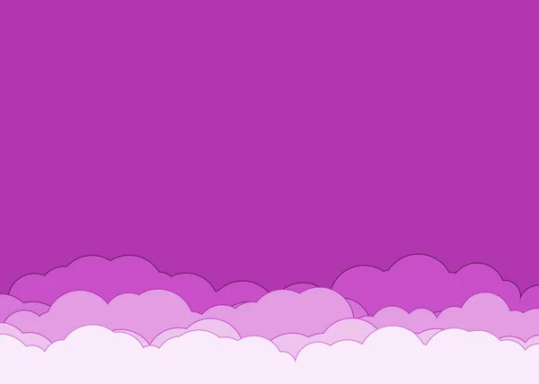 Abstrakte Lila Farbe Wolken Himmel Generative Kunst Hintergrund Illustration — Stockvektor