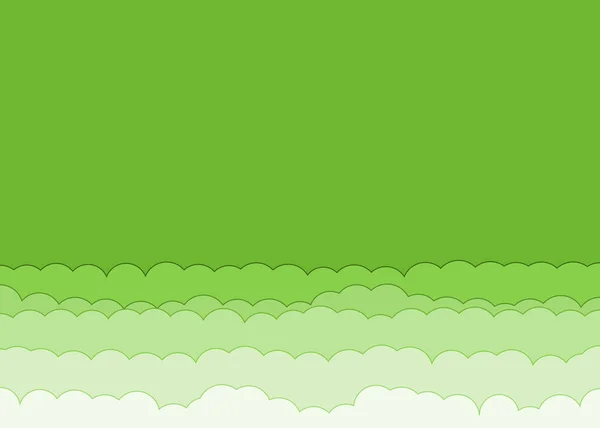 Abstracto Color Verde Nubes Cielo Arte Generativo Fondo Ilustración — Vector de stock