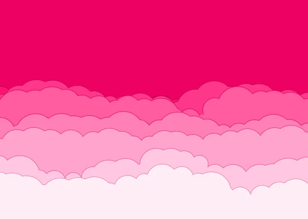 Abstract Roze Kleur Wolken Hemel Generatieve Kunst Achtergrond Illustratie — Stockvector