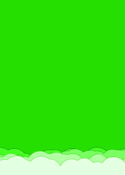 Abstrakt Grön Färg Moln Himmel Generativ Konst Bakgrund Illustration — Stock vektor