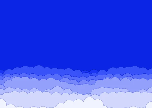 Abstract Blue Color Clouds Sky Generative Art Background Illustration — Stockový vektor