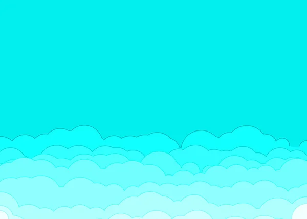 Abstract Blauw Kleur Wolken Hemel Generatieve Kunst Achtergrond Illustratie — Stockvector