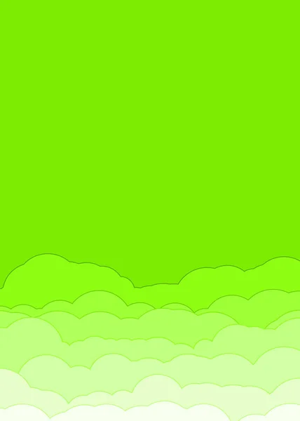 Abstrato Cor Verde Nuvens Céu Arte Generativa Fundo Ilustração — Vetor de Stock