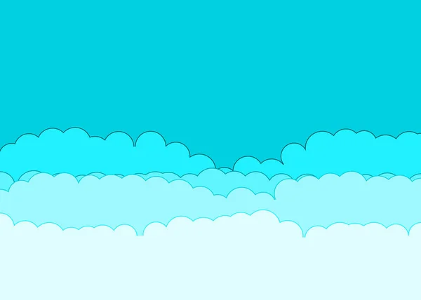 Abstract Blue Color Clouds Sky Generative Art Background Illustration — Stockový vektor