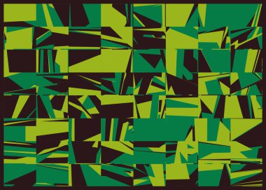 Soyut yeşil çokgenler üretken sanat arkaplanı çizimi 