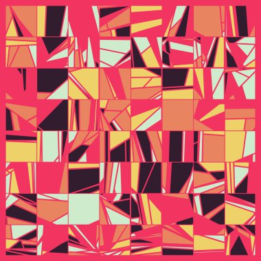 Rastgele renklendirilmiş soyut çokgenler üretken sanat arkaplanı çizimi 