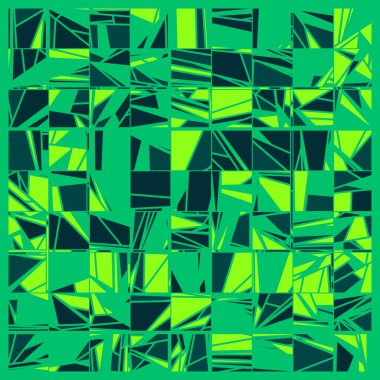 Soyut yeşil çokgenler üretken sanat arkaplanı çizimi 