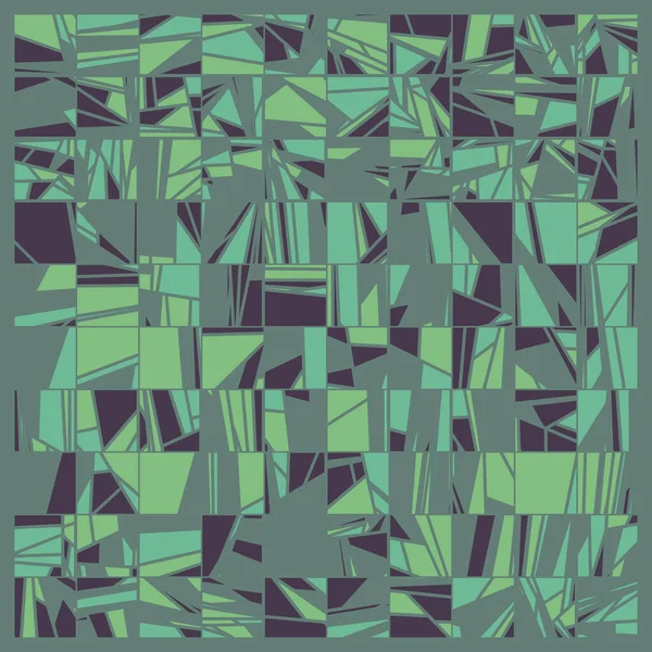 Abstrakte Zufällige Grüne Polygone Generative Kunst Hintergrund Illustration — Stockvektor