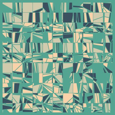 Soyut yeşil çokgenler üretken sanat arkaplanı çizimi 