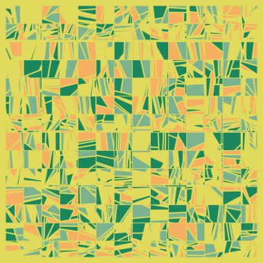 Soyut yeşil çokgenler üretken sanat arkaplanı çizimi  