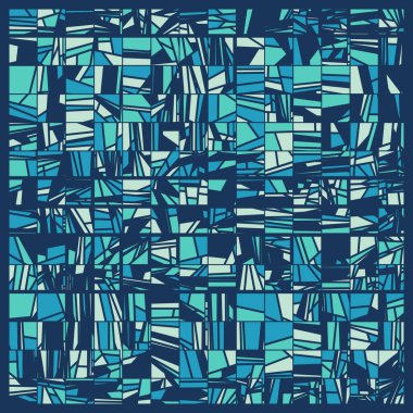 Soyut mavi çokgenler üretken sanat arkaplanı çizimi   