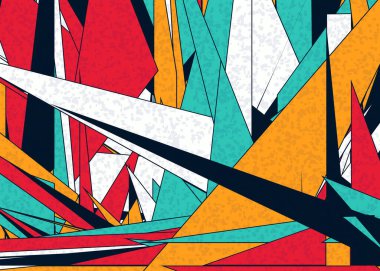 Soyut Renk Poligonları Üretken Sanat arkaplan illüstrasyonu