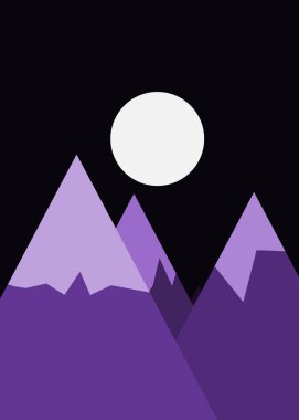 sanatsal renkli dağlar vektör illüstrasyonu