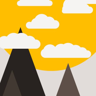 sanatsal renkli dağlar vektör illüstrasyonu