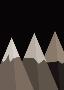 Rastgele yerleştirilmiş dağların soyut panorama üretken sanat arkaplan çizimi  