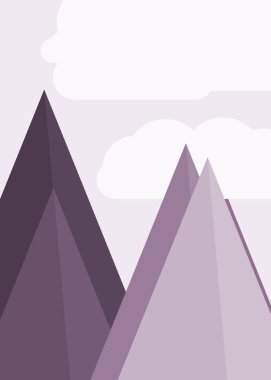 Rastgele yerleştirilmiş dağların soyut panorama üretken sanat arkaplan çizimi  